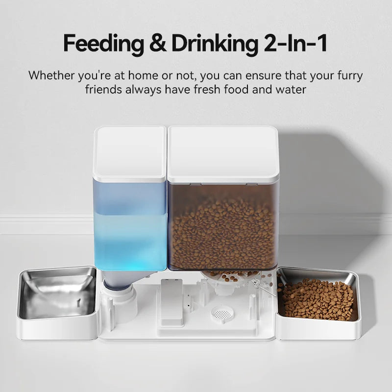 Revolutionize Your Pet Care with the 8.5L Smart Automatic Pet Feeder & Water Fountain - WiFi App Control for Dogs and Cats!
