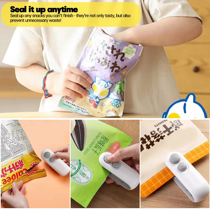 Revolutionary Portable Mini Heat Bag Sealer – Keep Your Snacks Fresh with This USB Rechargeable Sealing Machine!