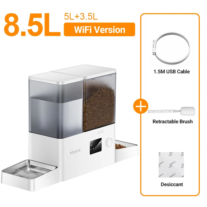 Revolutionize Your Pet Care with the 8.5L Smart Automatic Pet Feeder & Water Fountain - WiFi App Control for Dogs and Cats!