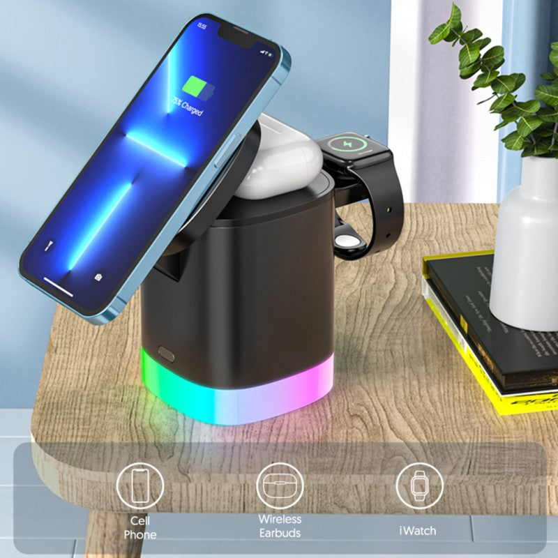 Ultimate 3-in-1 Magnetic Wireless Fast Charger with Ambient Light
