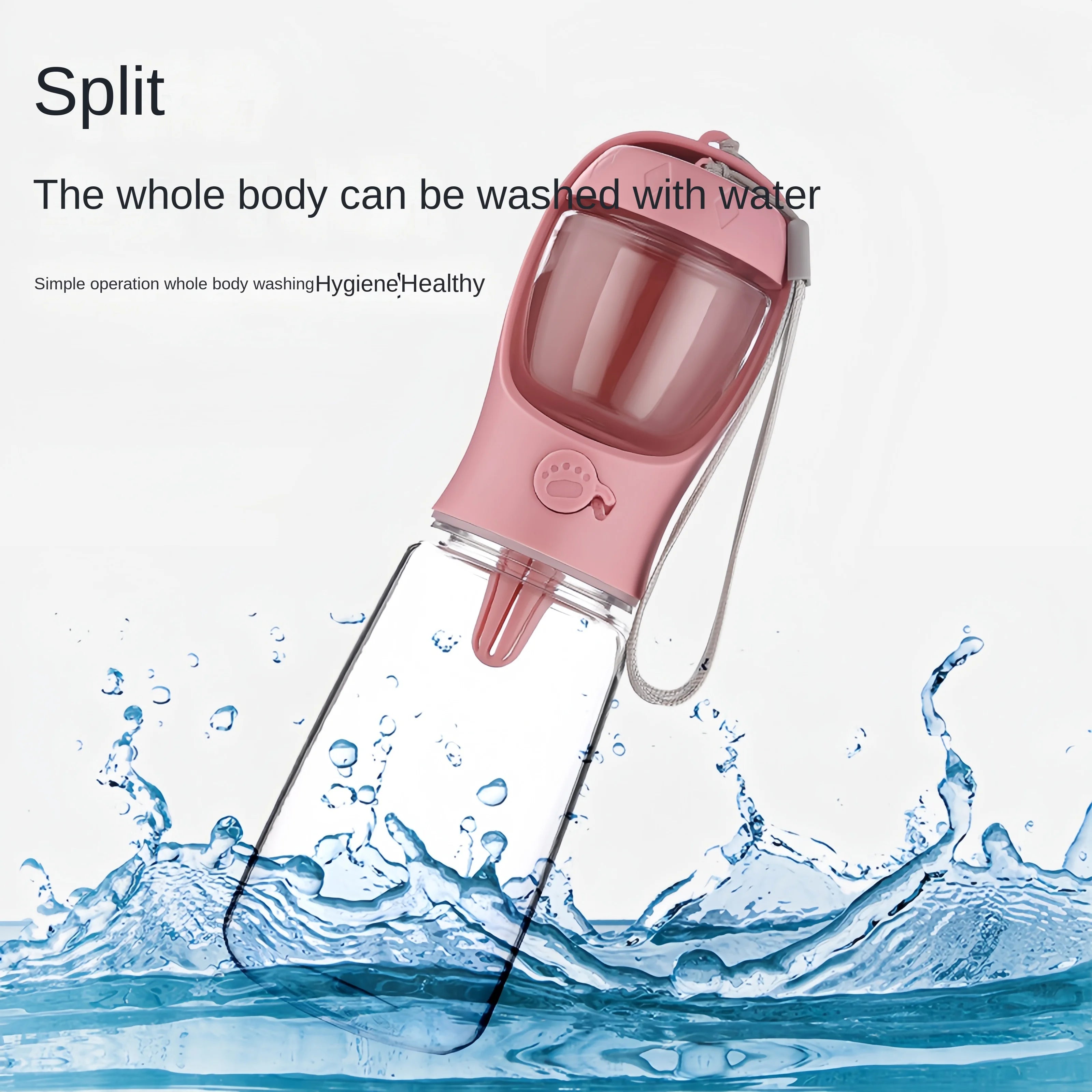 Dog Cat Portable Feeding and Watering Supplies Portable Food Grade Material Dog Travel Pet Water Cup Bottle with Food Dispenser
