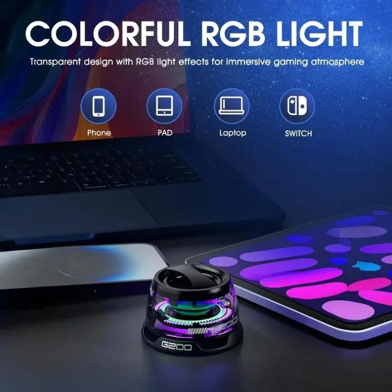 Portable Bluetooth Speaker HECATE G200 RGB Lighting Magnetic Speaker BT5.3 Mini Sound Box 7 Hours Playback Phone Holder