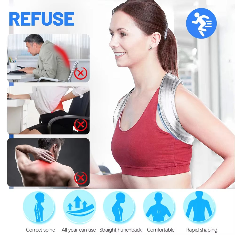 Back Posture Corrector Belt Brace Hunchback Corrector Adult Men and Women Sitting Posture Correction Belt Shoulder Straight Back