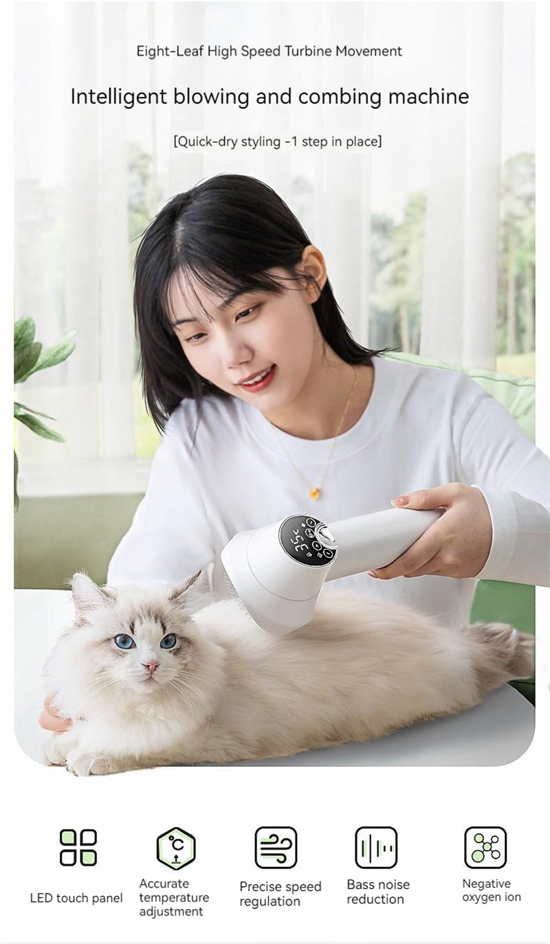 Revolutionary Smart Pet Hair Dryer & Comb