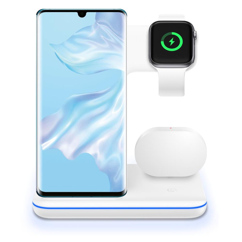 Revolutionary 3-in-1 Wireless Charger Stand for Mobile Phones, Apple Watch, and Earbuds