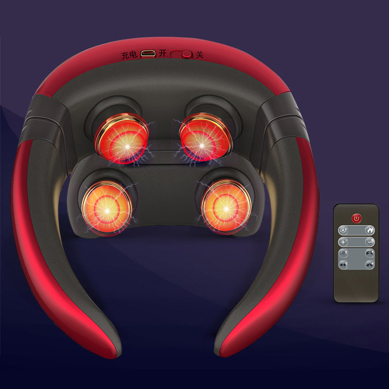 Revitalize Your Body with the Smart Electric Pulse Back and Neck Massager – 4 Heads for Ultimate Pain Relief and Relaxation