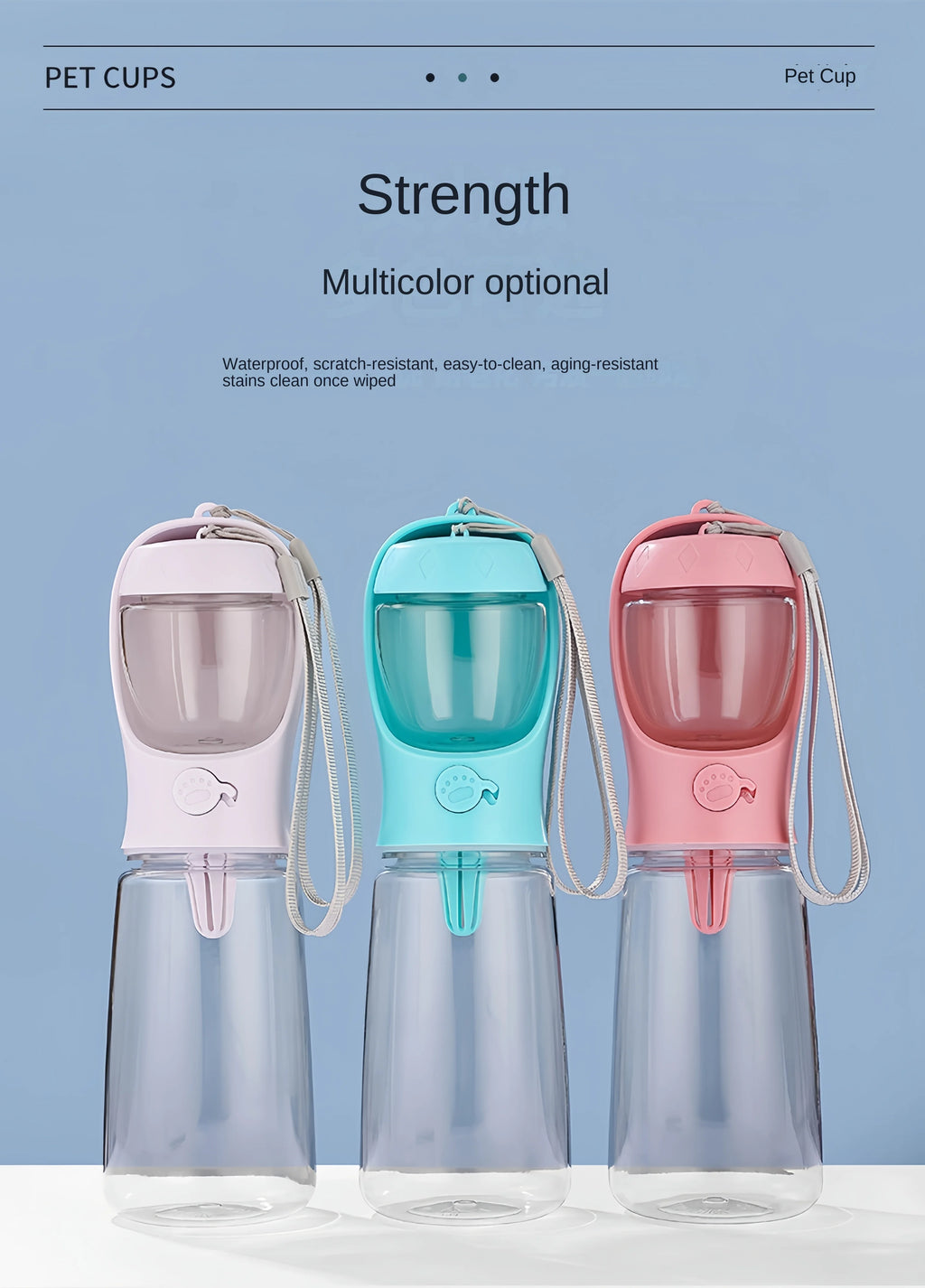Portable Dog & Cat Water Bottle with Food Dispenser